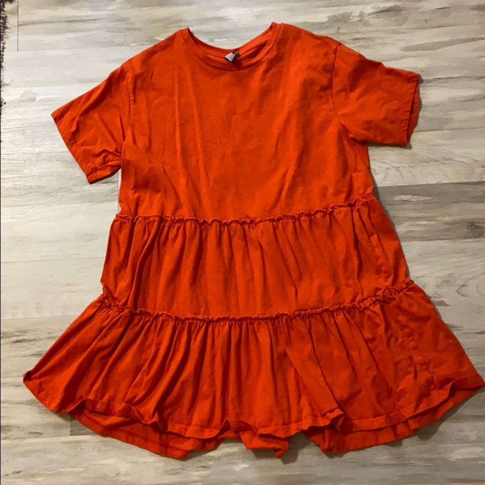 Orange Ruffle Tier Shirt